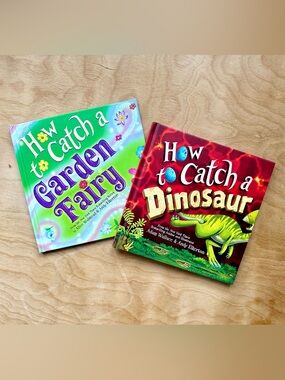 How to Catch a Dinosaur & Garden Fairy Book Bundle Kids Hardcover Picture Books